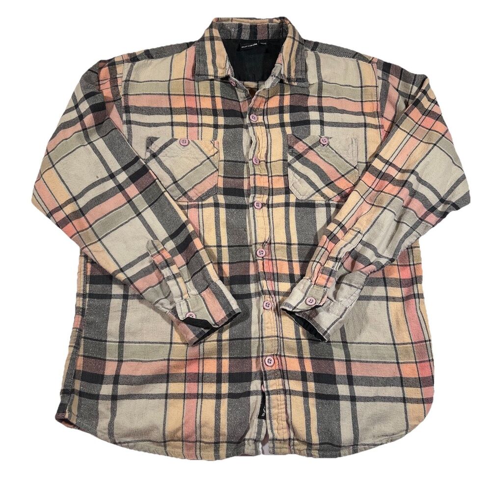Burnside Multicolor Plaid Flannel Long Sleeve Button Down Shirt Women's Large